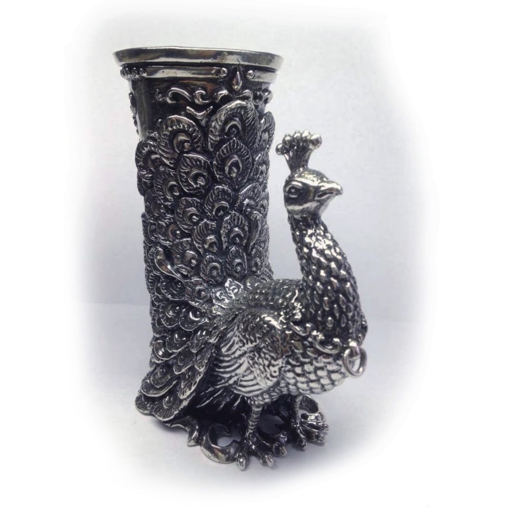 Sterling Silver Peacock Cup