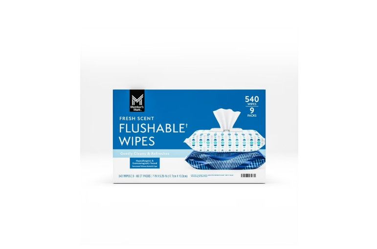 Member's Mark Flushable Wipes, Fresh Scent, 540 ct.