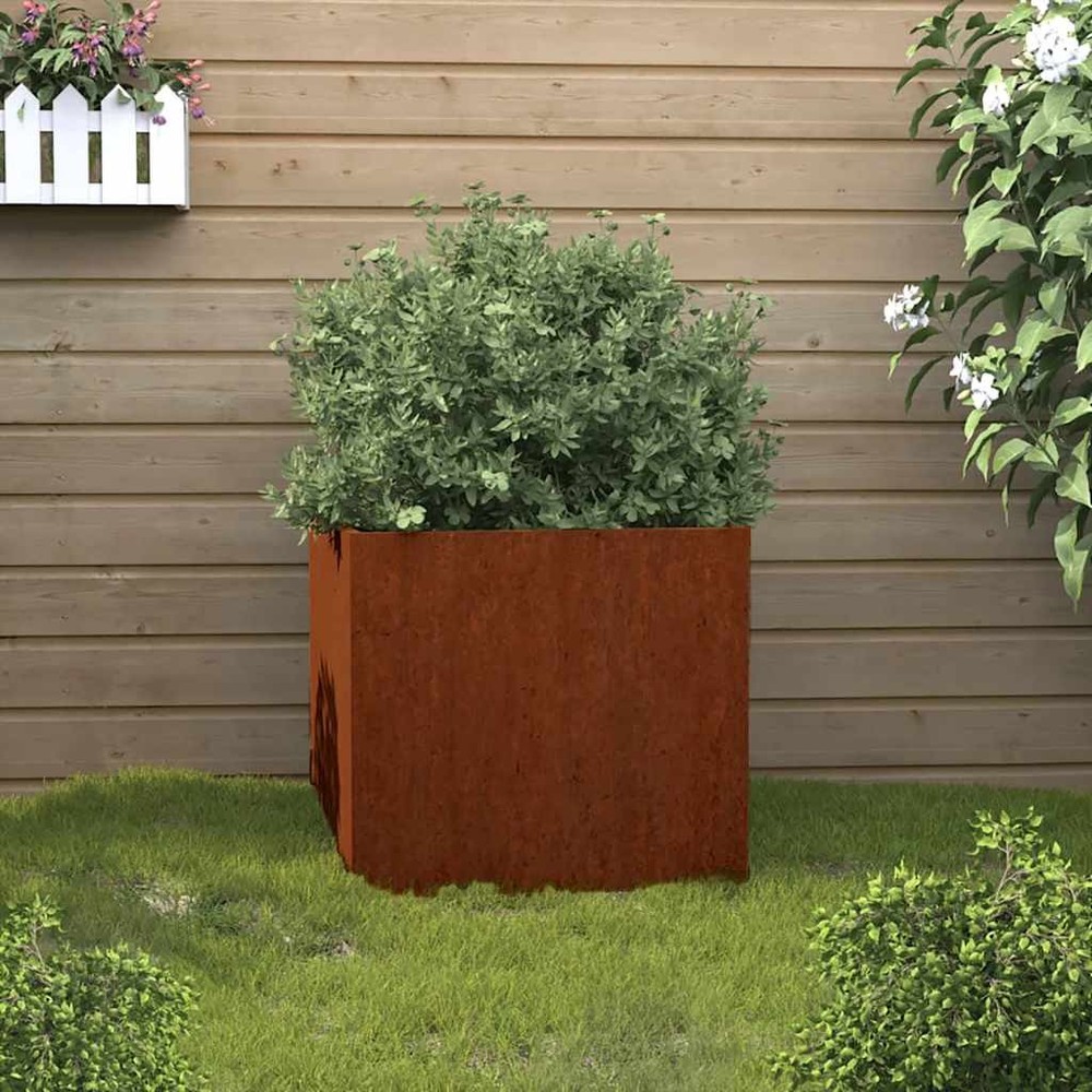 Planter Rusty Corten Steel Medium Durable Planter Rectangular vidaXL