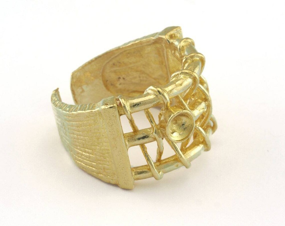 Ring Adjustable Ring Setting - Raw Brass 18mm 8US inner size - Adjustable 3018