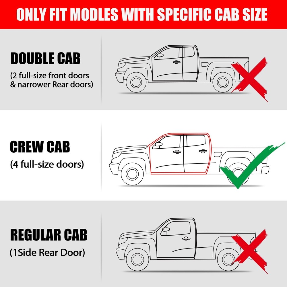 For 07-18 Chevy Silverado/Sierra Crew Cab 3" Drop Running Boards Nerf Bar BCKA