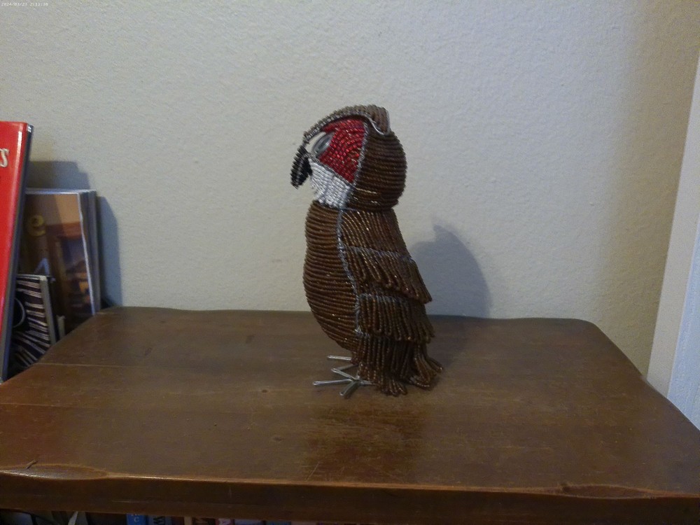Large Beaded Owl Figure