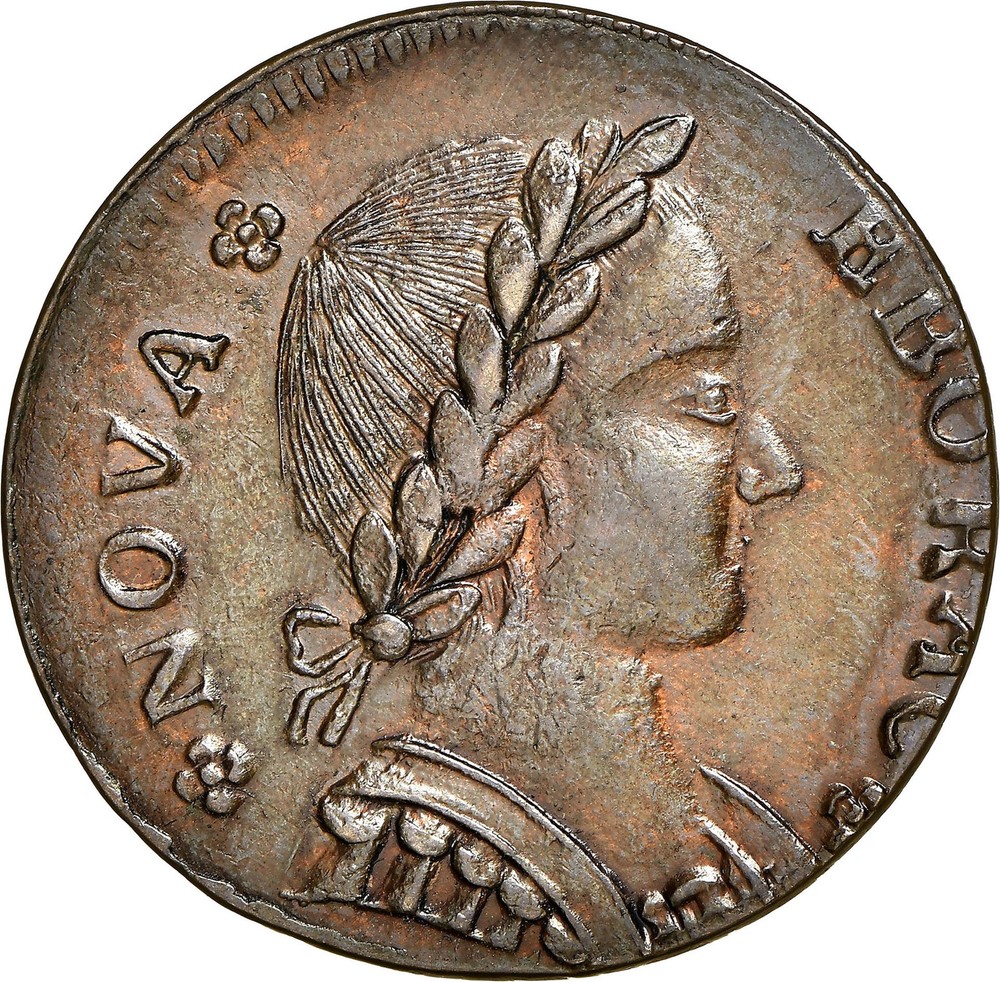 1787 NOVA EBOR, SEATED RT COPPER PCGS MS 64 BN