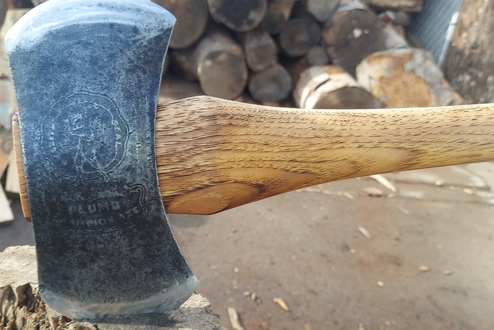 Vintage Plumb Champion Double Bit Axe Hoffman Handle