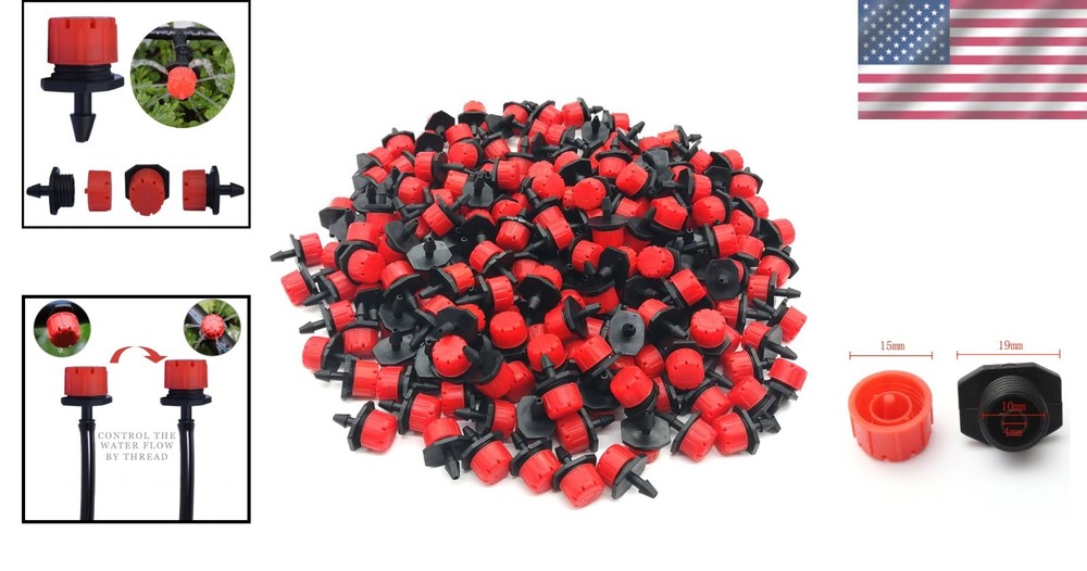 Professional 100pc Drip Emitters - 360° Adjustable for Complete Watering Control