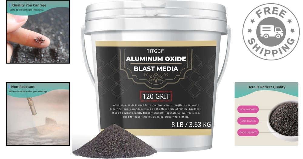 8 LBS Aluminum Oxide Blast Media - 120 Grit for Efficient Sandblasting