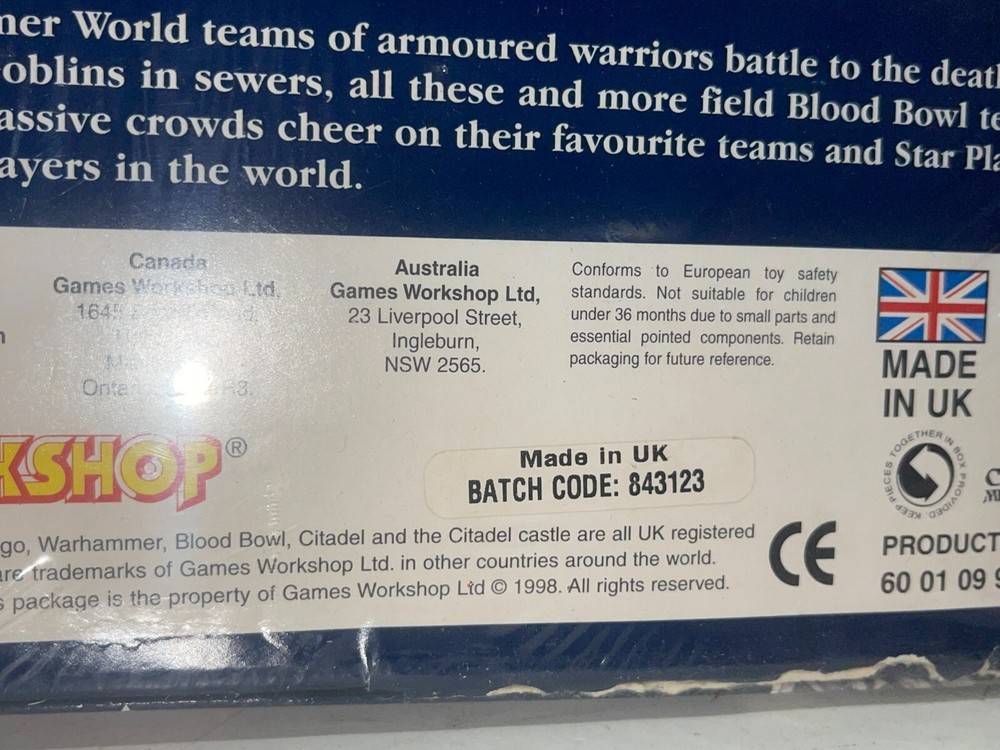 Blood Bowl Third Edition (1998) - Games Workshop Warhammer SEALED
