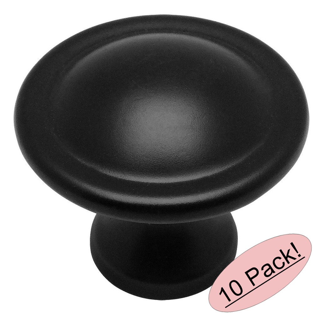 *10 Pack* Cosmas Cabinet Hardware Flat / Matte Black Knobs #4539FB