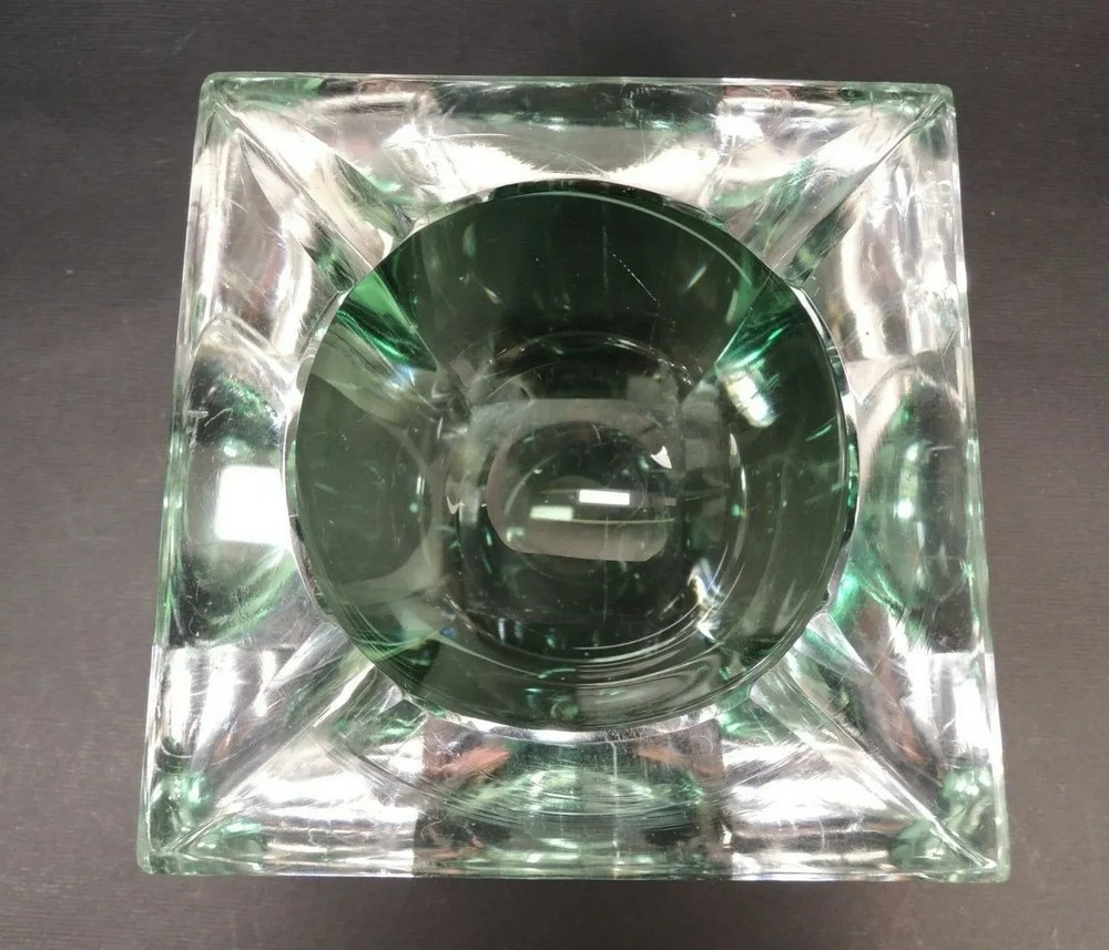 Val St Lambert Heavy Modern Glass Ashtray
