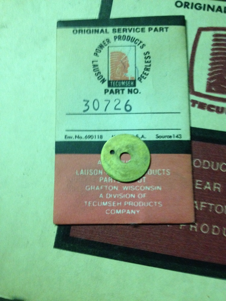 (1)tecumseh throttle shutter part # 30726