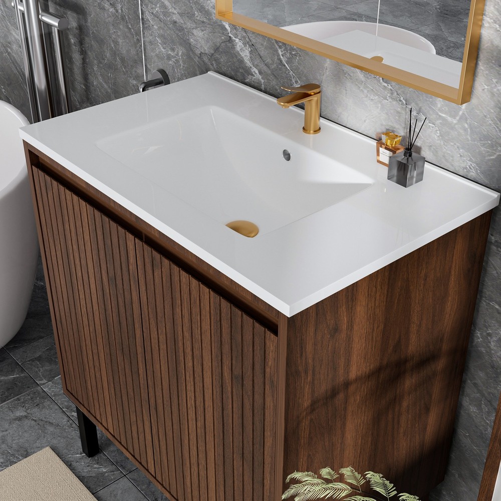 30 Inch Bathroom Vanity with Sink, Floor - Standing Structure for Stability, So