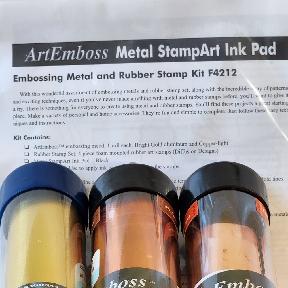 Bundle ArtEmboss Craft Medium Copper Embossin Kit 9.25 x 12 Metal Tool Pattern