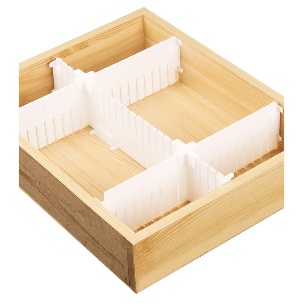 1 Set Drawer Organiser Divider White Plastic Divider Fixing Clip Splice Buckl...