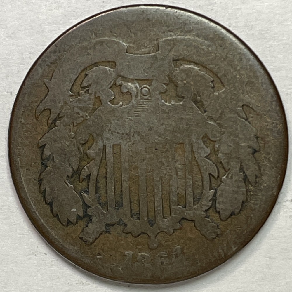 1864 Two Cent Piece Almost Good AG Coin #12103