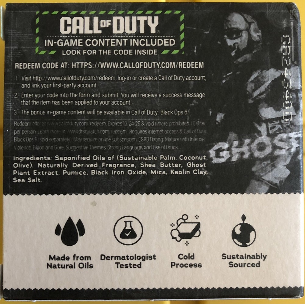 NEW SCENT!! Dr Squatch Ghost Grit CALL of DUTY Limited Edition Includes Code!