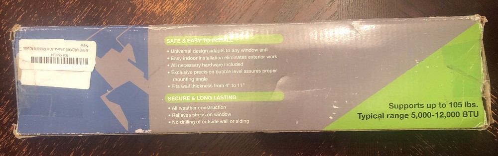 Alpine Hardware Universal A/C Support Bracket Medium/Light Duty 105lb Capacity