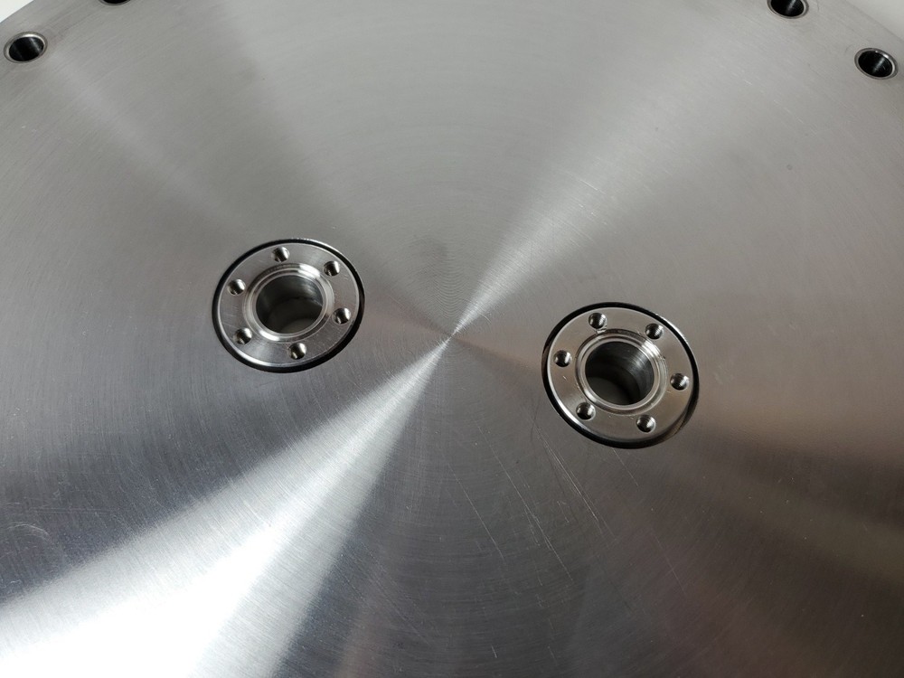 13.25" Conflat Flange w/ Two 1.33" Conflat Flanges - UHV Vacuum Fitting *READ*