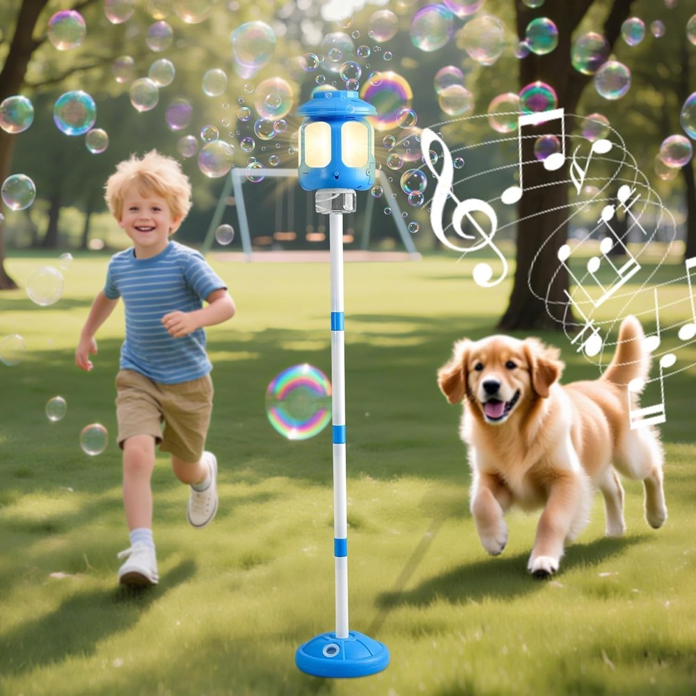 Bubble Stand Machine with Lights and Music,Automatic Bubble Blower Maker