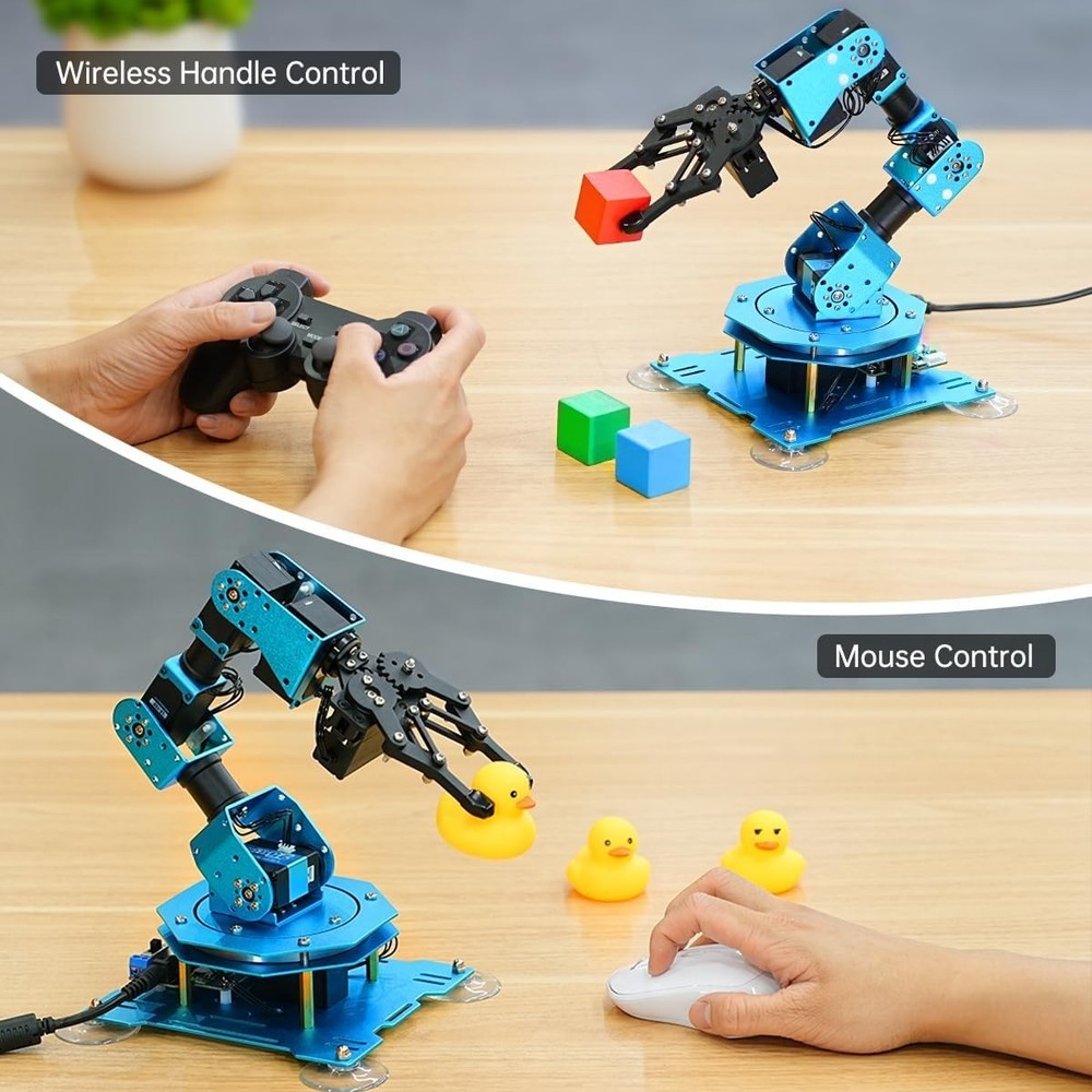 Interactive 6-Axis Robotic Arm for STEM Learning, Remote-Control and Programming