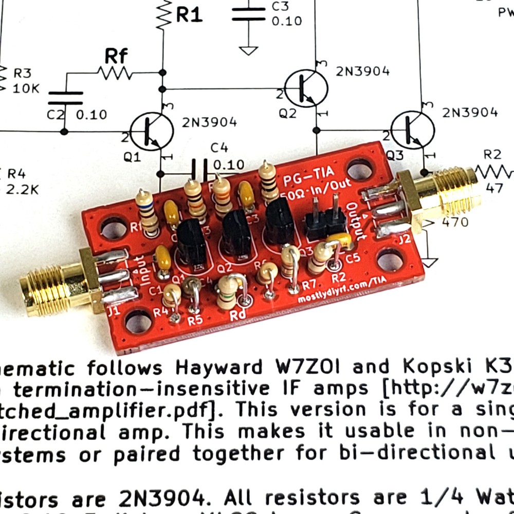PG-TIA IF Amplifier / HF Broadband Termination Insensitive / Programmable Gain