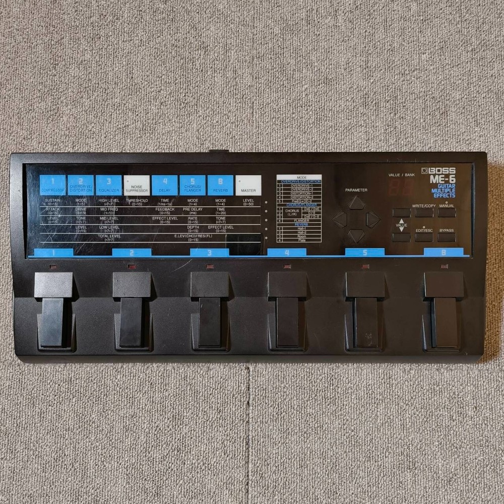 BOSS ME-6 Guitar Multiple Effects Distortion Chorus Effects Unit W/AC Adapter