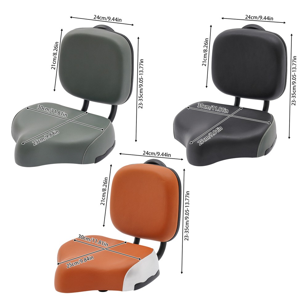 Tricycle Saddle Seat with Back Support Backrest Saddle Bike Seat Bicycle