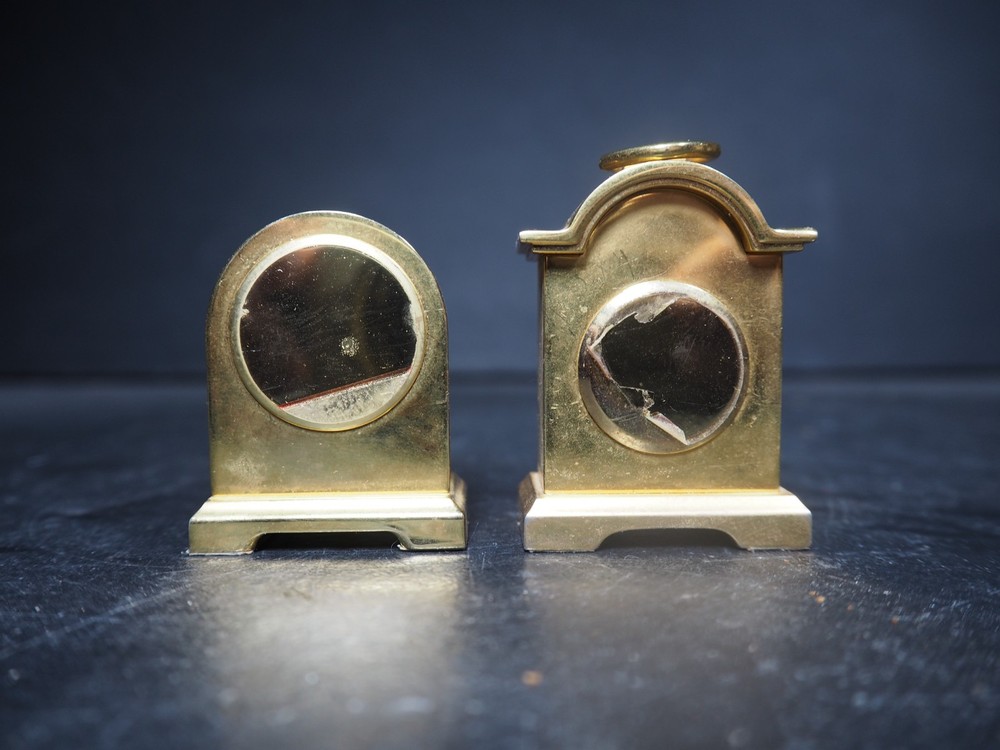 2 x Miniature Brass Clocks (1 is Widdop)