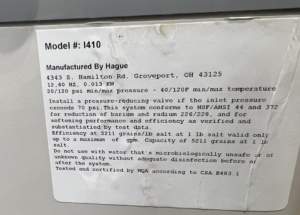 NEW Hague Whole Home Water Softener System WaterBossII Maximizer 410 System