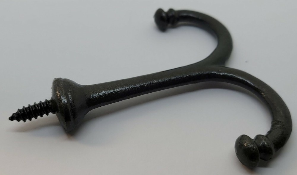 Cast Iron Wardrobe under table mount Ceiling Double Hook coat rack purse mid