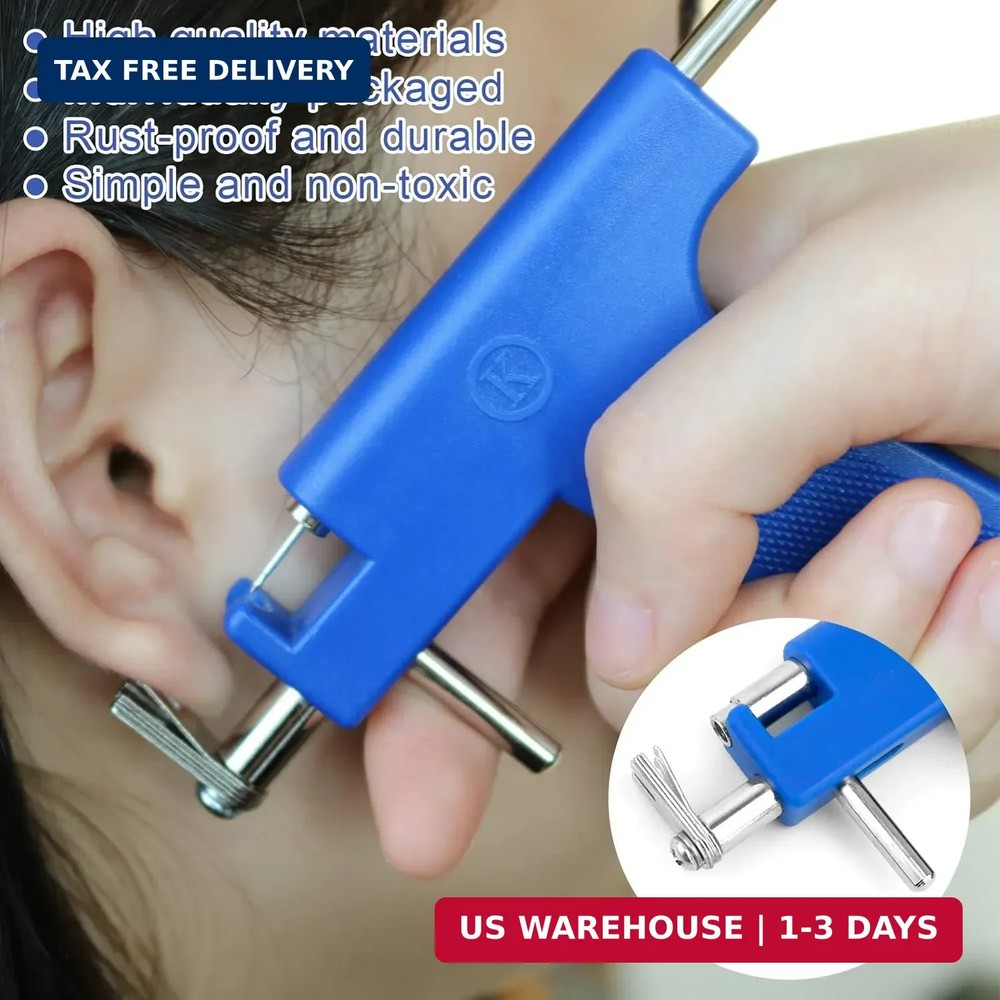Professional Ear Piercing Gun Kit 98pcs Reusable Tool Stud Set
