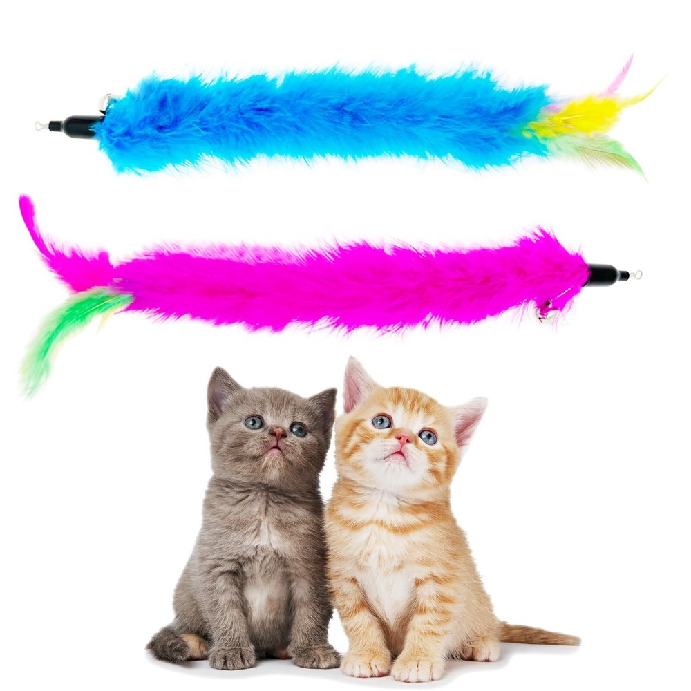 Cat Wand Replacement Feathers Assorted Colors and Sizes Keeps Cats Entertained