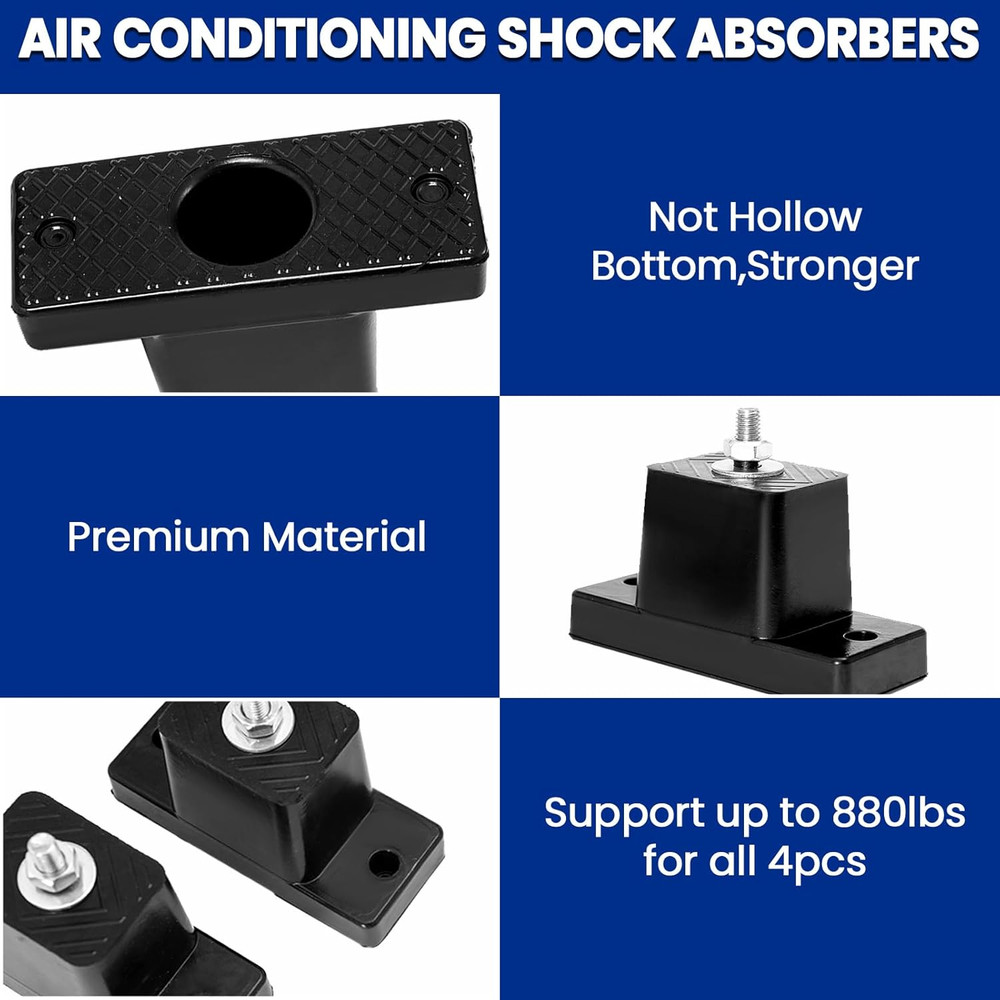 4 Pack Mini Split Pad, anti Vibration Rubber Isolator Mounts for AC Condenser, C