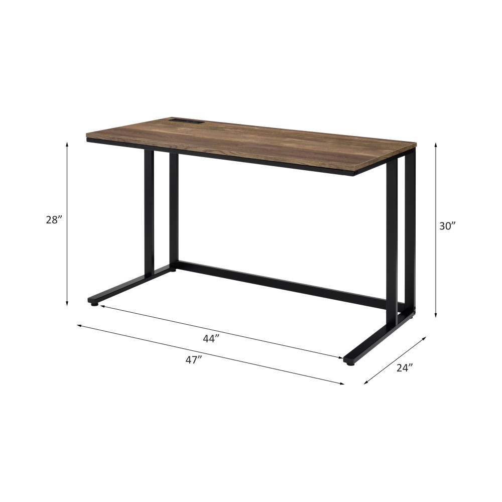 Sleek Rectangular Desk - Integrated USB Charging Port - Contemporary Office