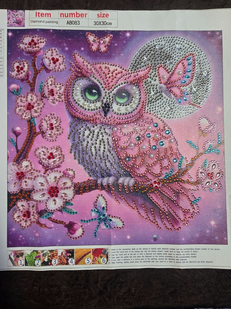 Owl diamond kit completed