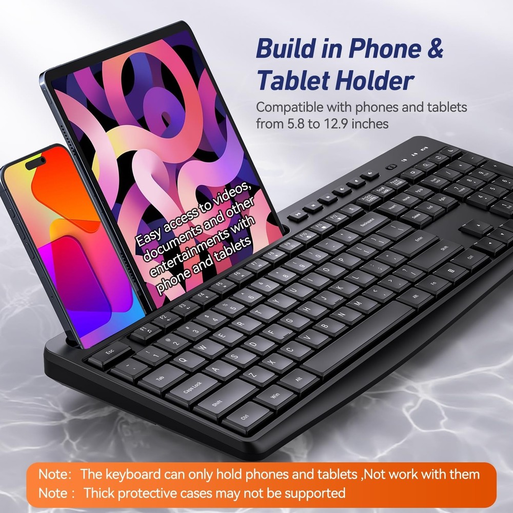 Wireless Keyboard and Mouse Combo, Acebaff 2.4G Quiet Wireless Computer Keybo...