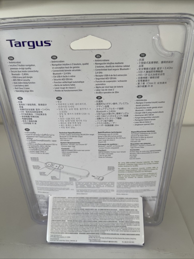 Targus Control Plus Dual Mode Antimicrobial - Eco/Smart Laser Presenter