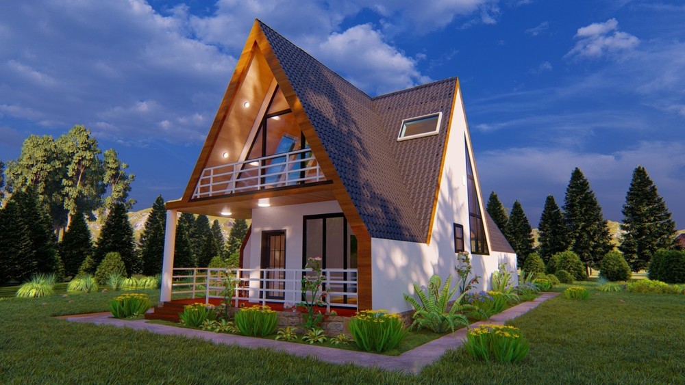 A frame house plan [2 bedrooms]