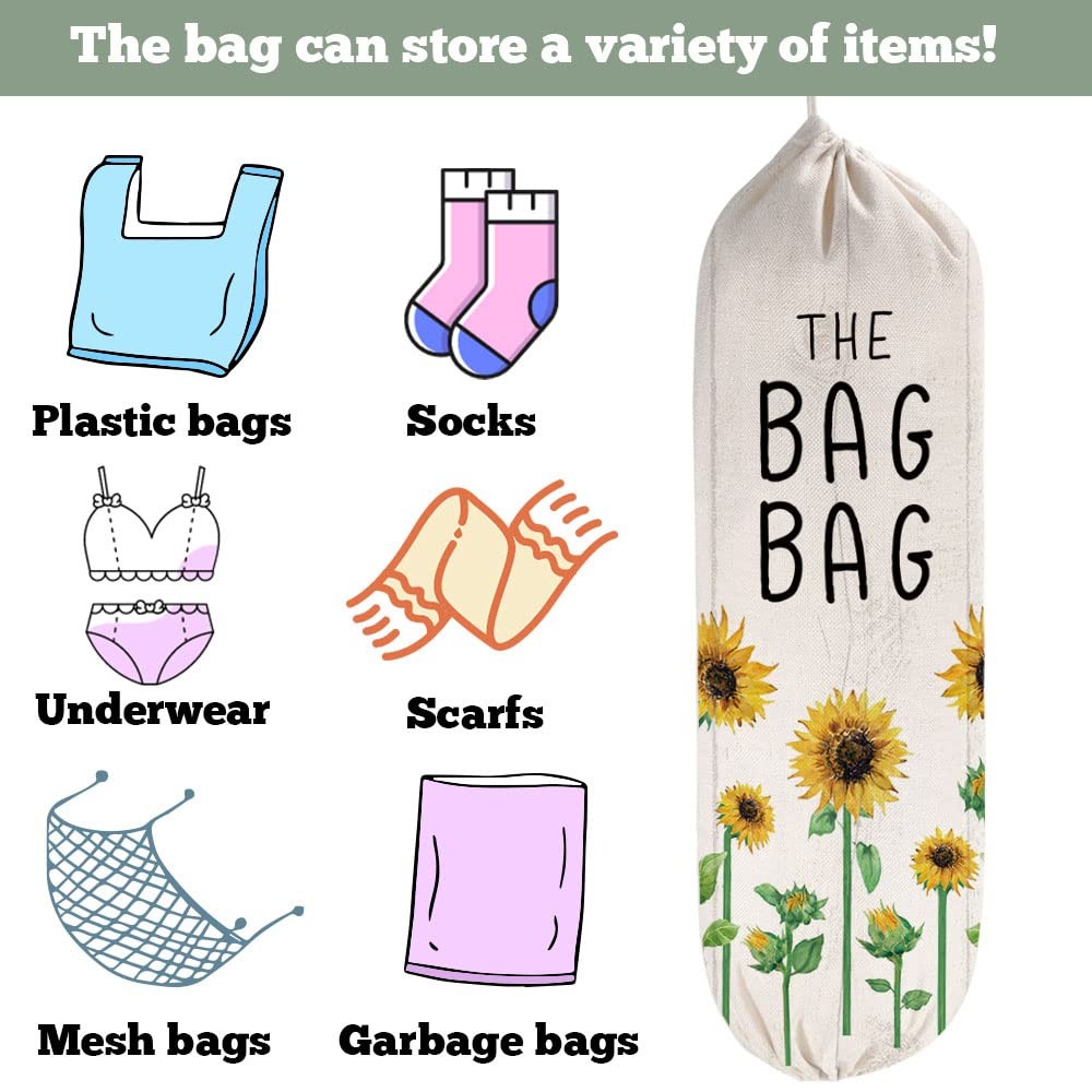 2Pcs Sunflower Plastic Bag Holder for Kitchen Essentials, Large,