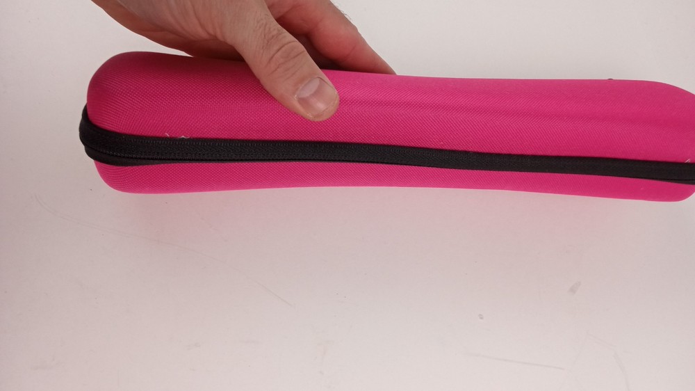 Magenta Zip around electronics cable case 13", soft lined