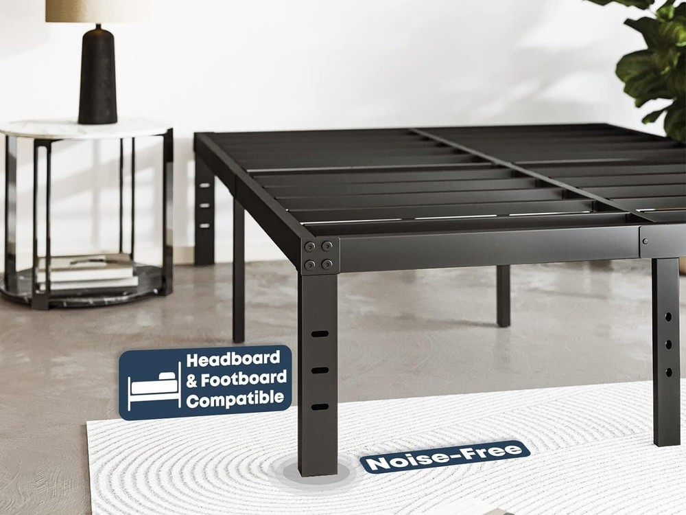 Bed Frame Queen 14 Inch Metal Platform Bed-Frame No Box Spring Needed Heavy Duty