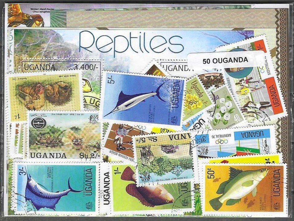 Uganda 50 Different Stamps Used