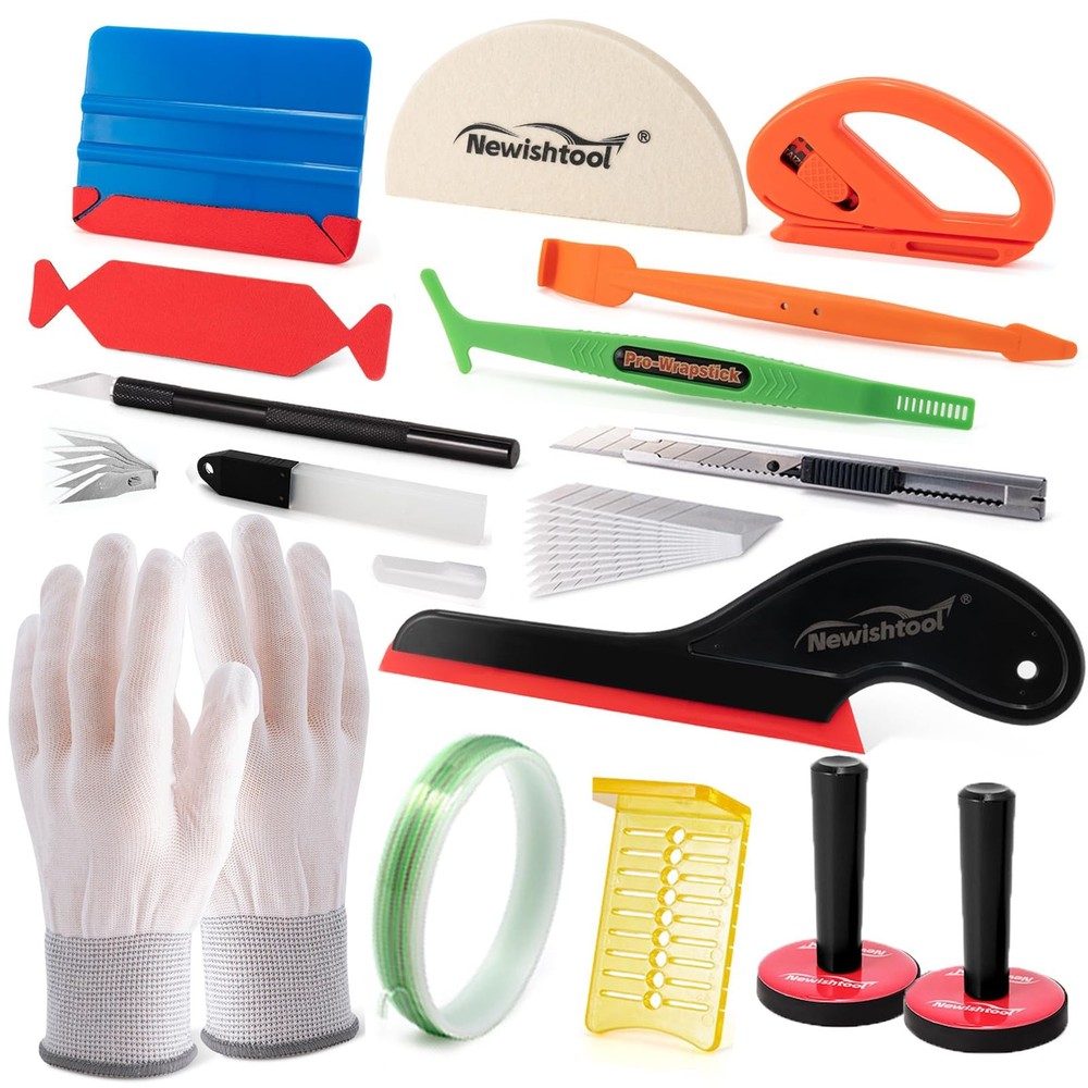 NEWISHTOOL Vinyl Wrap Tool Kit Window Tint Tools Car Multi-Color