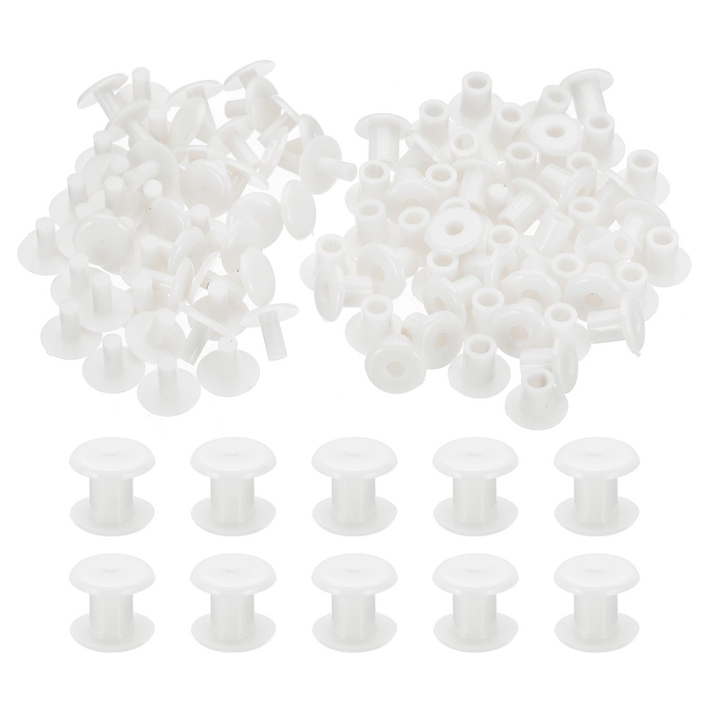 M5*6mm Plastic Binding Post, 50 Sets Plastic Chicago Screws Binding Screw White