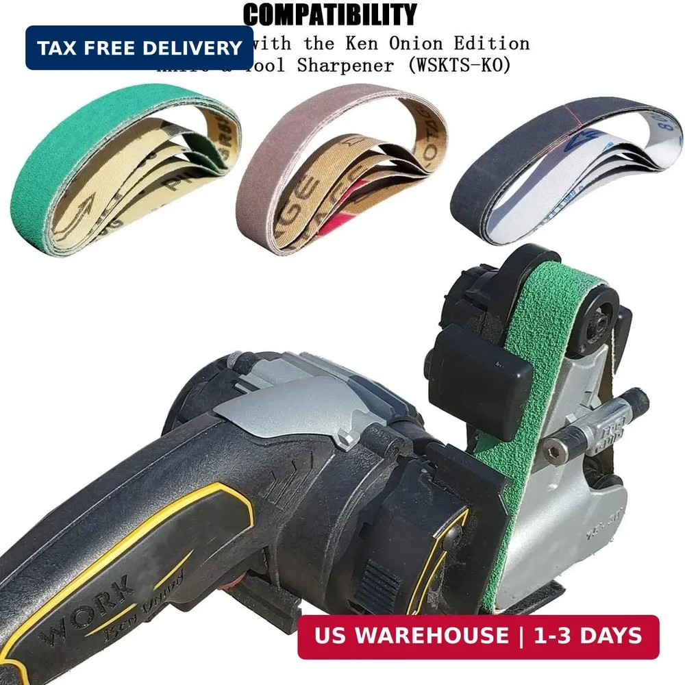 24 Pcs 3/4" x 12" Replacement Knife Sharpener Sanding Belt Kit for Work Sharp Ke