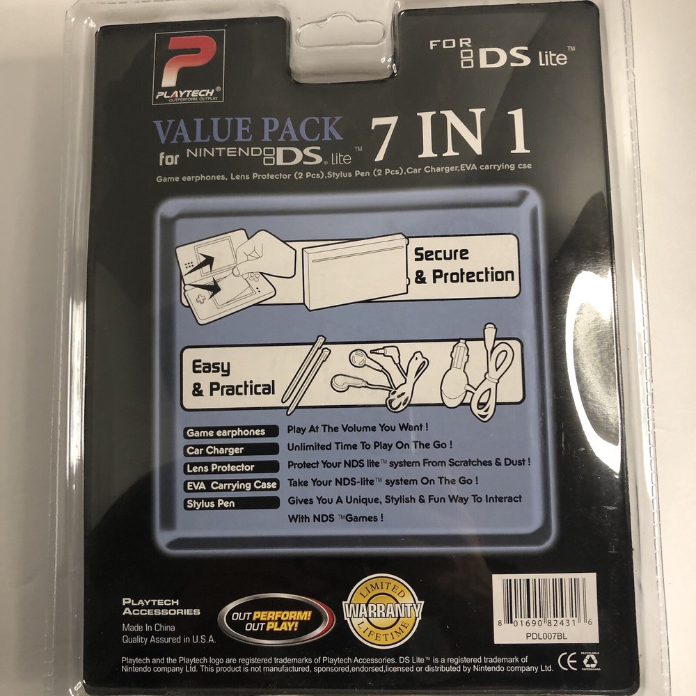 Playtech Value Pack 7 in 1 for Nintendo DS Lite - Blue Case