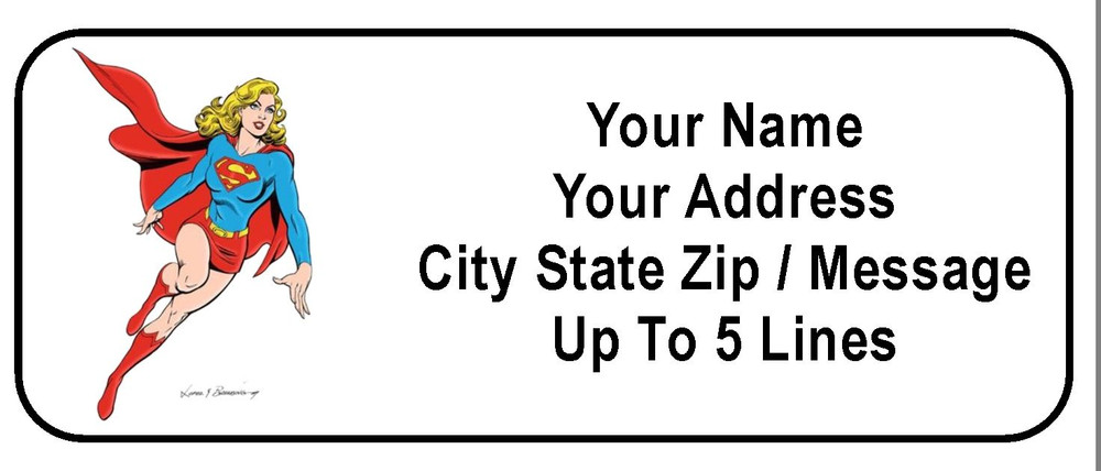 30 Supergirl Personalized Address Labels