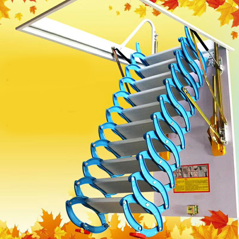 Attic Ceiling Folding Loft Ladder,Hidden Loft Stairs,Max9.8ft Pulldown Extension