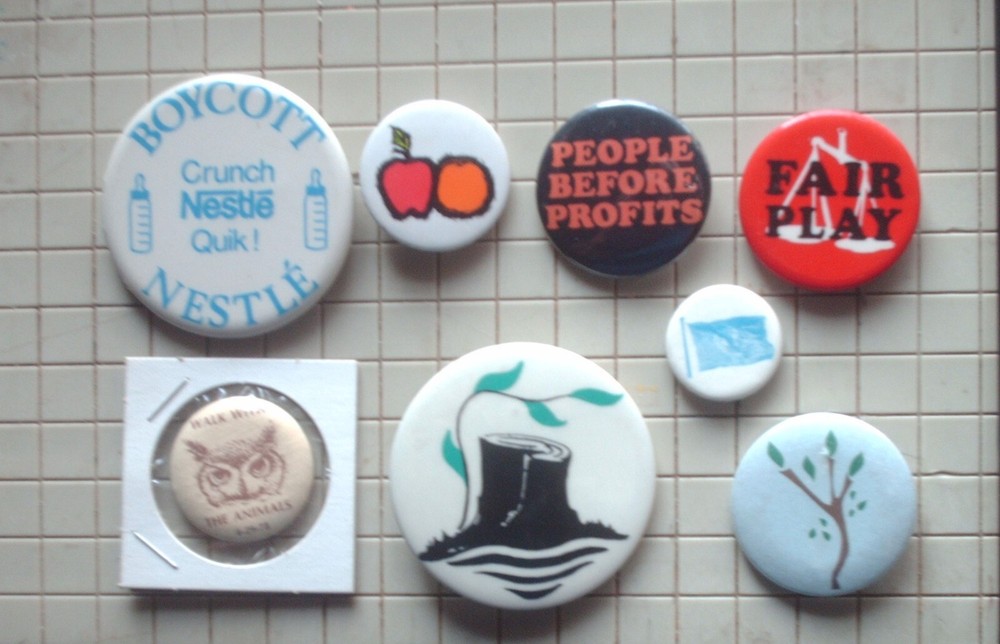 Eight 60’s 70’s  Protest Pinback Buttons