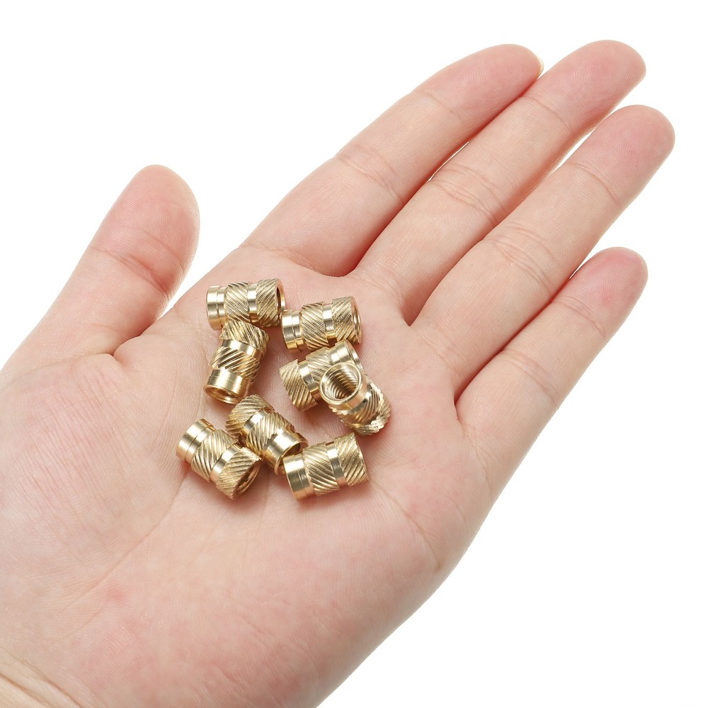 20 Pack M6 Threaded Inserts Metric Knurled Nuts Brass Heat-Set Inserts
