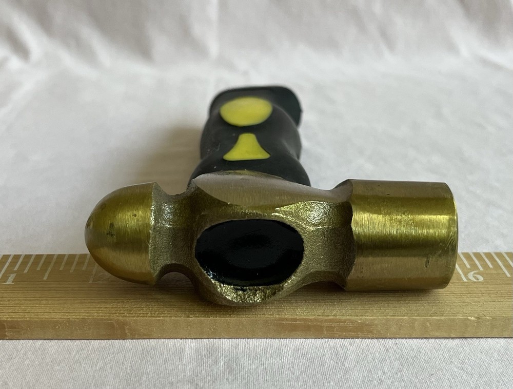 One Pound Stubby Solid Brass Ball Peen Hammer